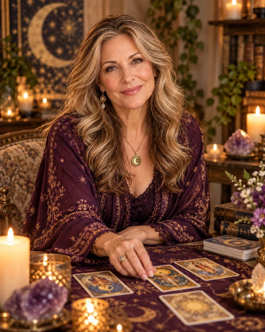 Helena guiding a personalized Soulmate Portrait reading